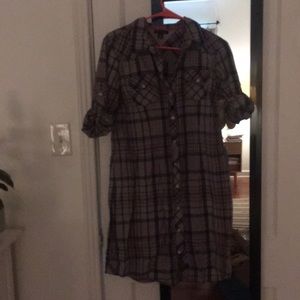 Pearlsnap buttondown shirt dress